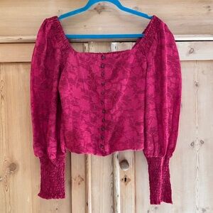 Anthropologie NWT Romantic Puff-Sleeved Blouse Size M